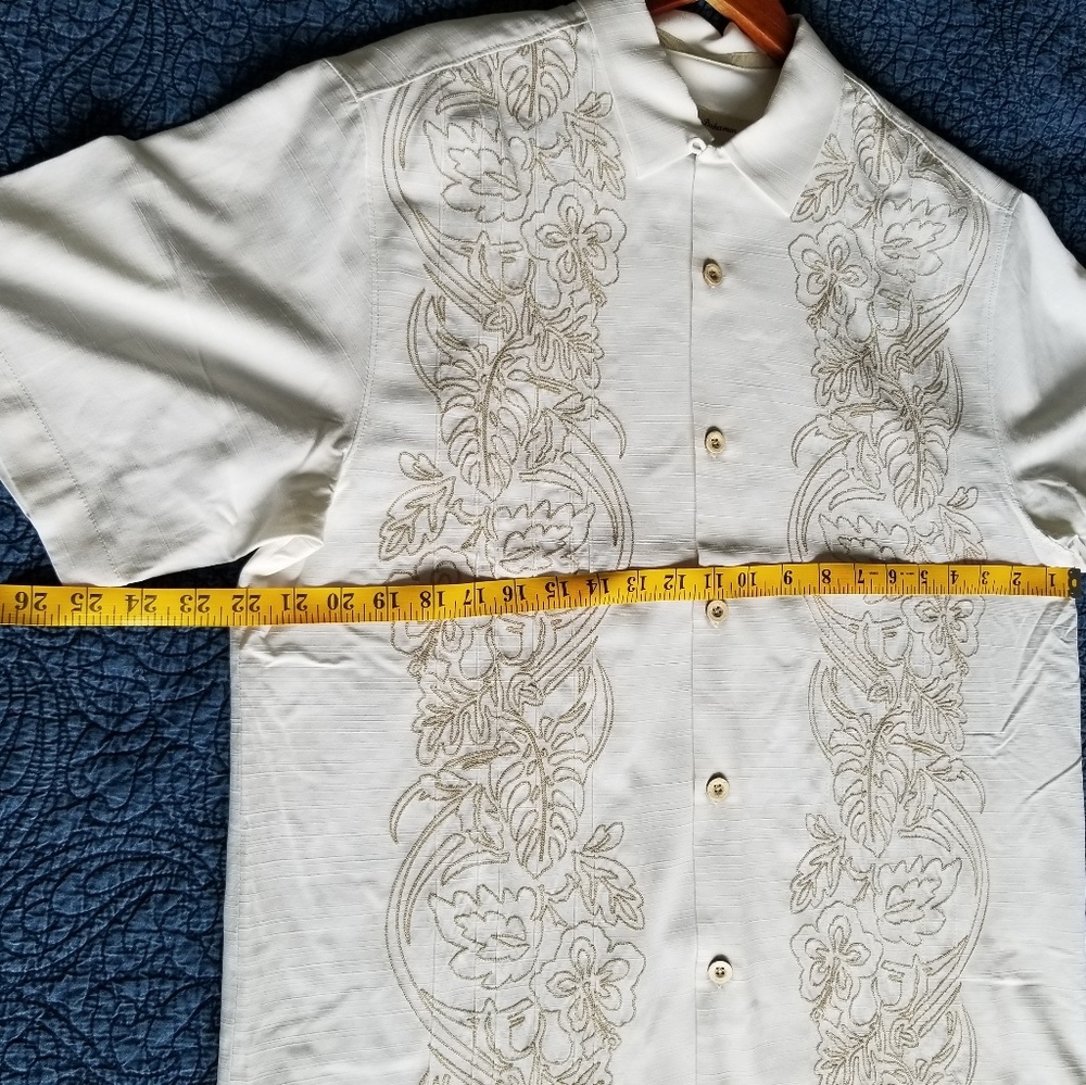 Embroidered Tommy Bahama Silk Shirt - Picture 4 of 6